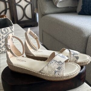 Cole Haan Beige and Snake Print Espadrilles